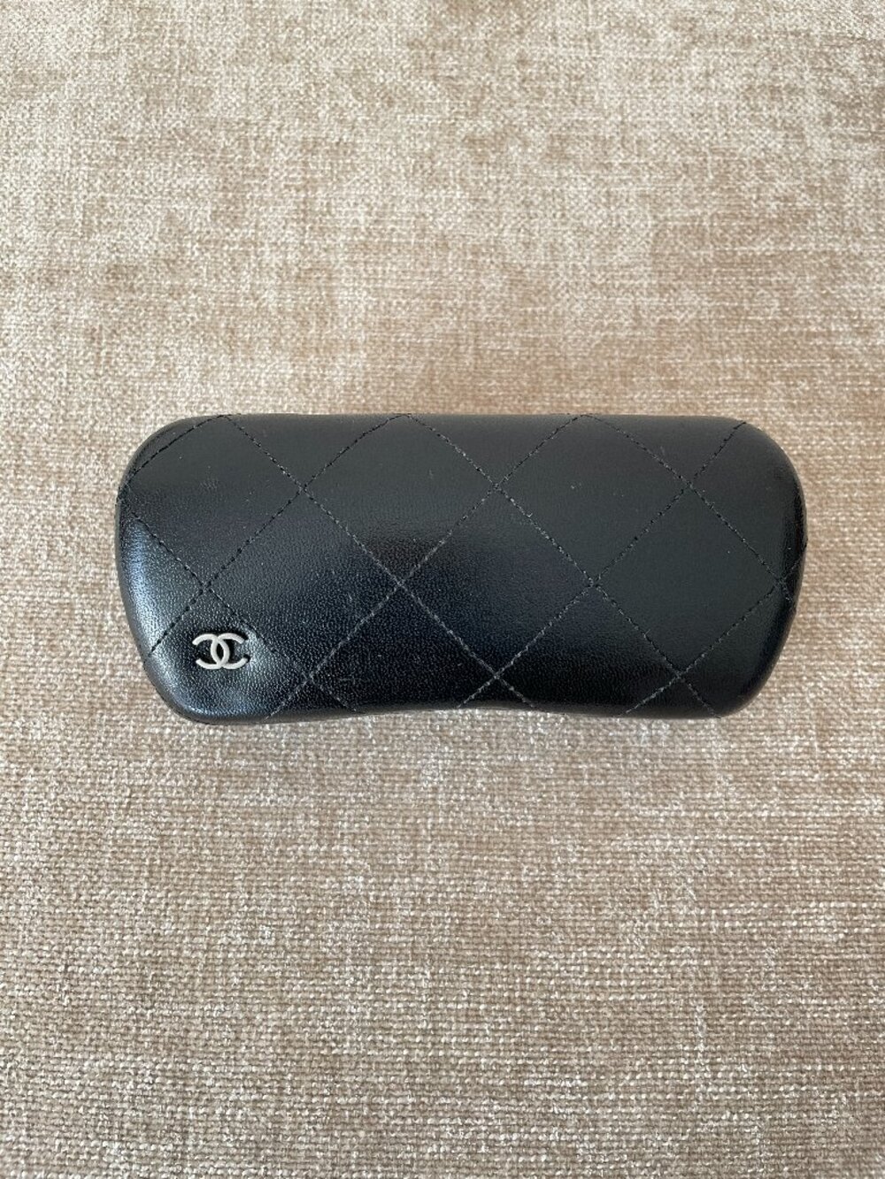 CHANEL Leather Quilted Hard Case for Sunglasses Eyeglasses